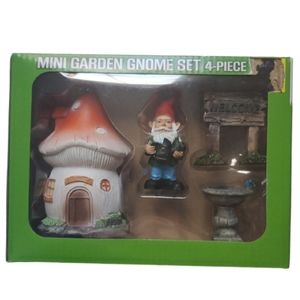Gnome Mini Garden Set-4 Piece Set